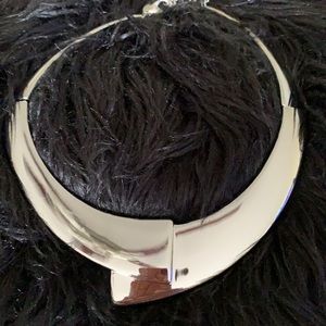 Silver like choker necklace